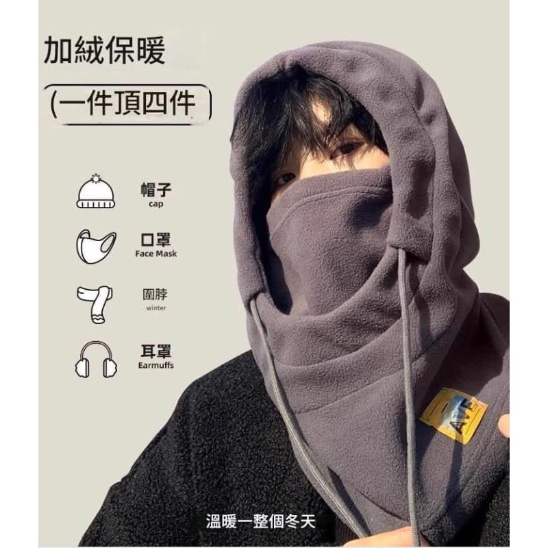 四合一雙面絨一體式口罩帽子圍脖頭罩-細節圖2