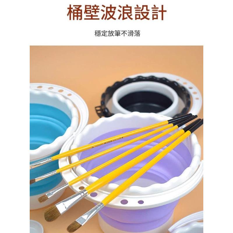 美術矽膠折疊可掛筆水彩水桶-細節圖3