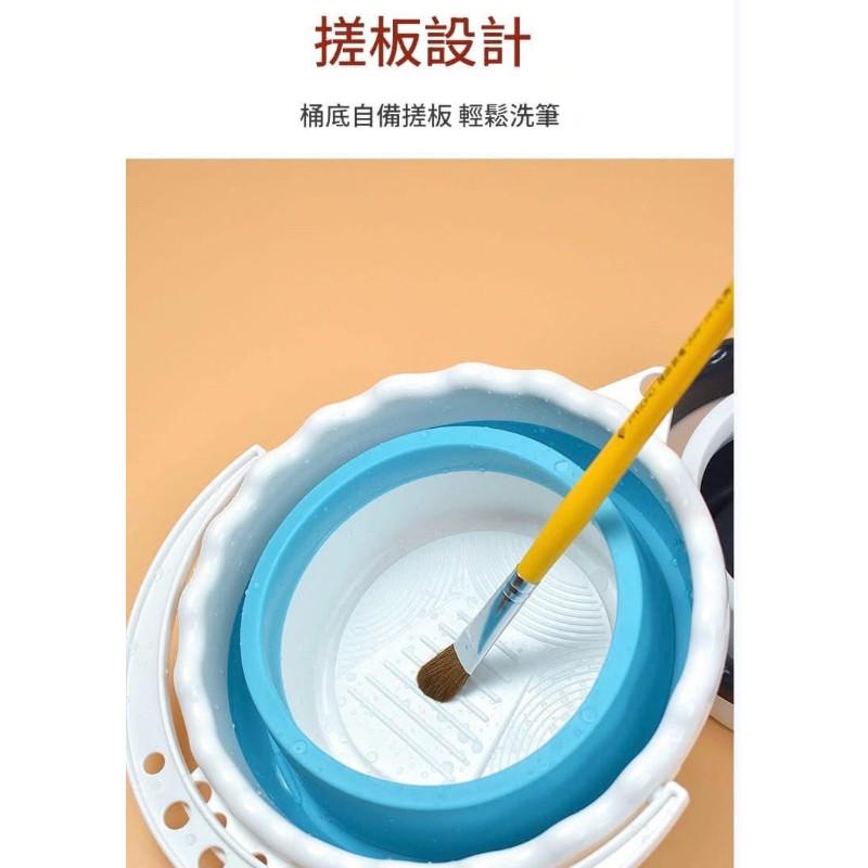 美術矽膠折疊可掛筆水彩水桶-細節圖5