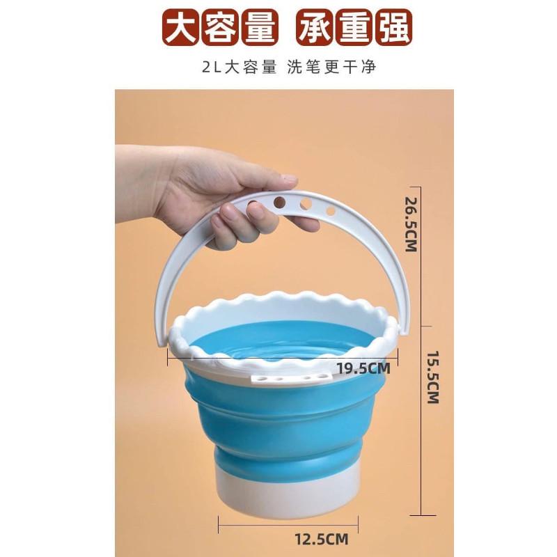 美術矽膠折疊可掛筆水彩水桶-細節圖6