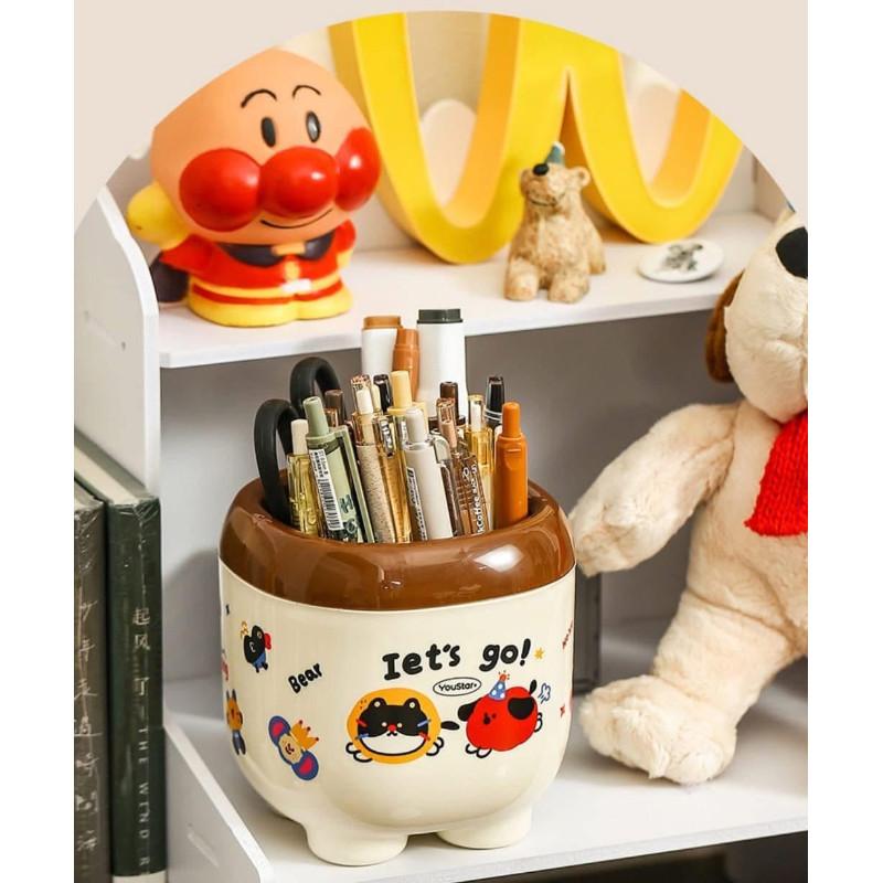 可愛韓國卡通三分格收納筆筒-細節圖5
