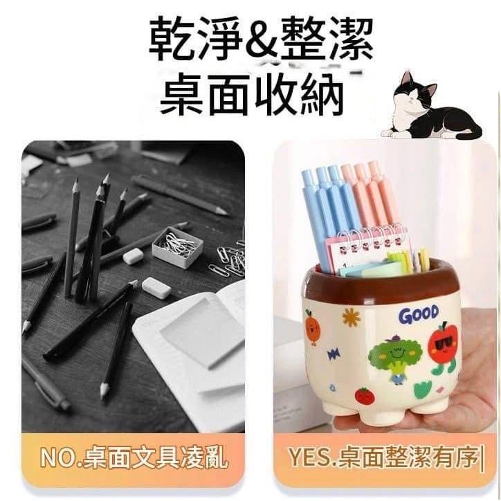 可愛韓國卡通三分格收納筆筒-細節圖6