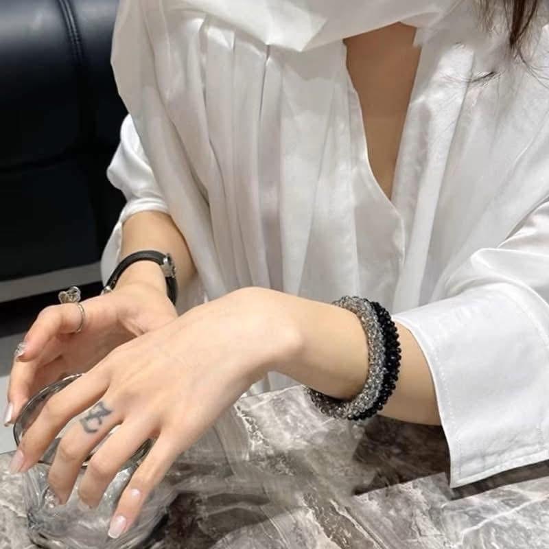 韓國氣質閃鑽不扯髮髮繩(一組5條)-細節圖3