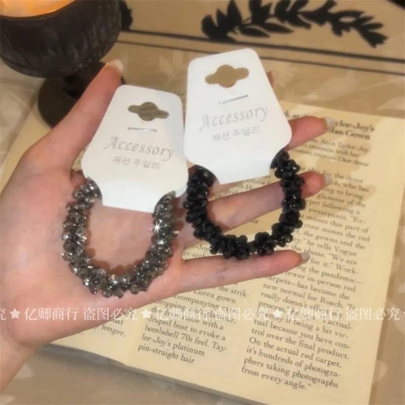 韓國氣質閃鑽不扯髮髮繩(一組5條)-細節圖7