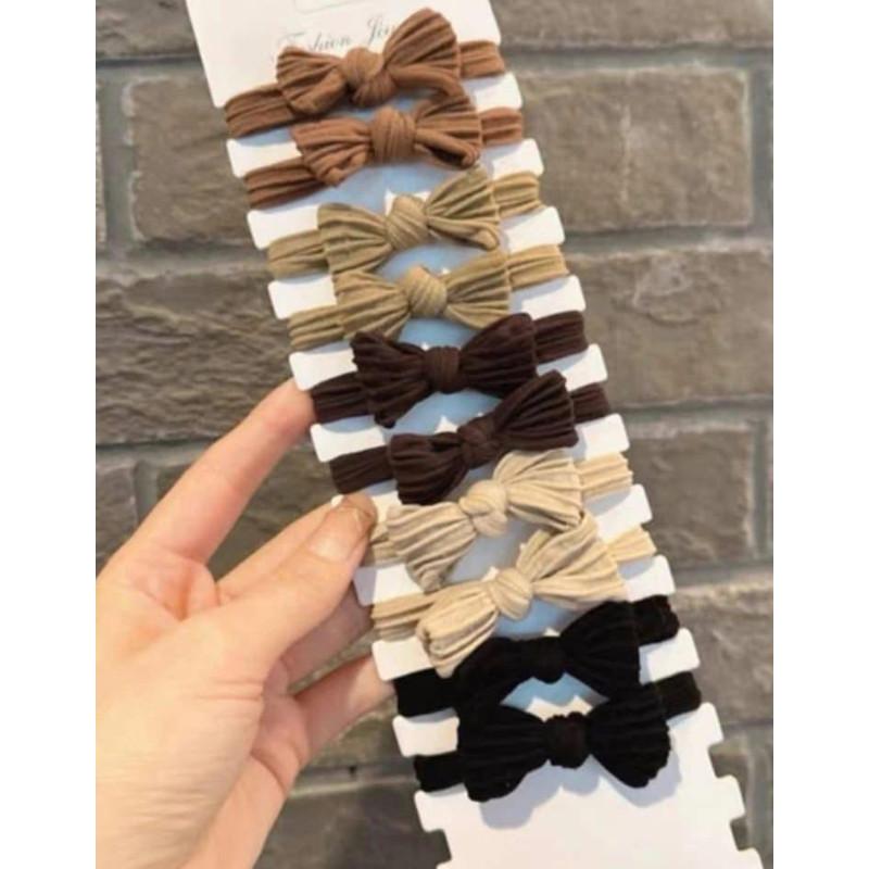 韓國高彈力蝴蝶結髮圈髮繩10條包(一組3包)-細節圖4