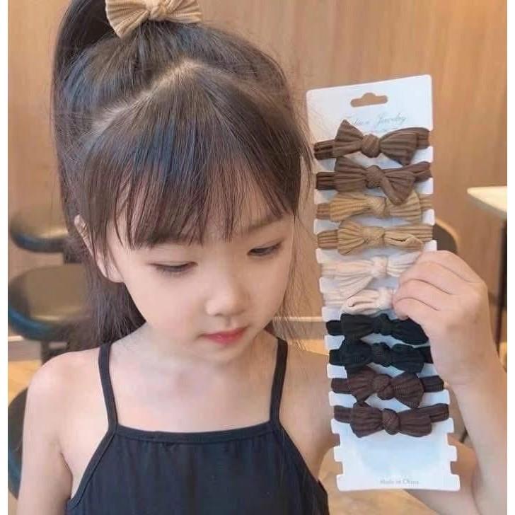 韓國高彈力蝴蝶結髮圈髮繩10條包(一組3包)-細節圖6