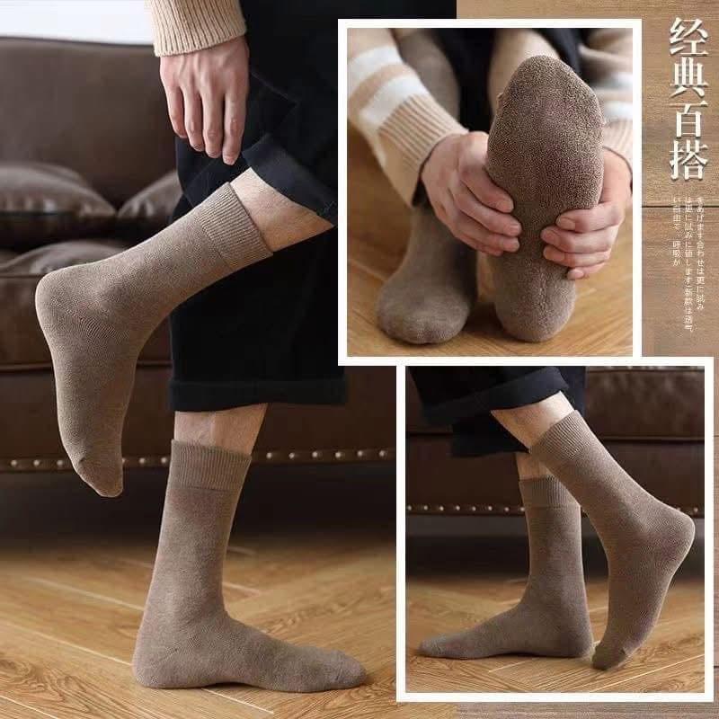 男士加厚毛圈純色羊毛襪10雙裝-細節圖7