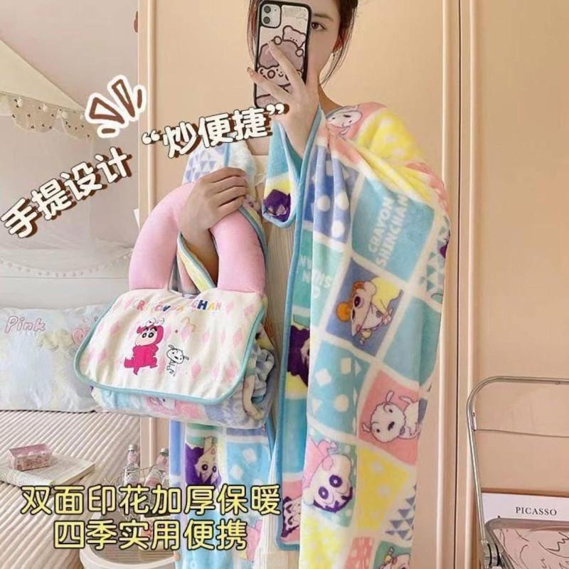蠟筆小新二合一雙面法蘭絨枕頭收納毯子-細節圖2