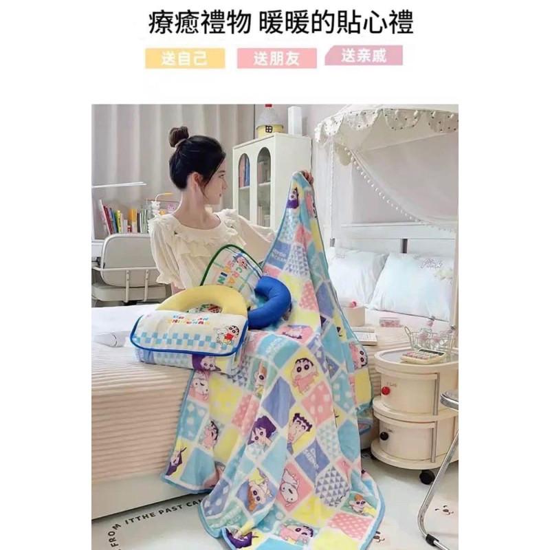 蠟筆小新二合一雙面法蘭絨枕頭收納毯子-細節圖7