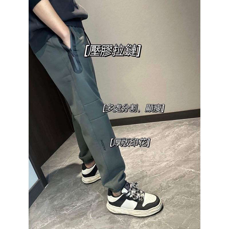 加絨壓膠拉鍊束口棉褲長褲-細節圖2