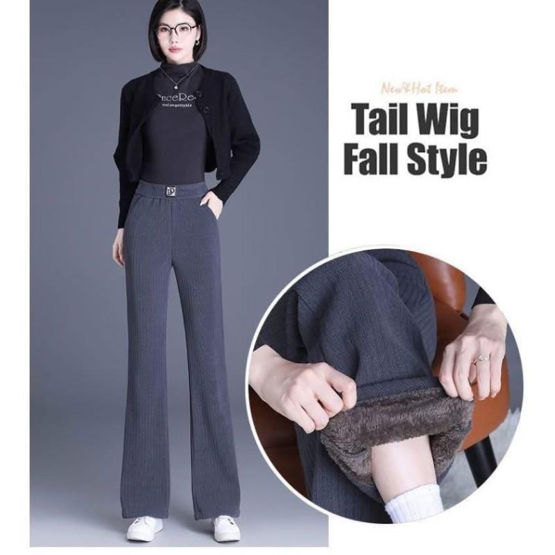 特厚羊羔絨“整件加絨”喇叭褲長褲-細節圖4