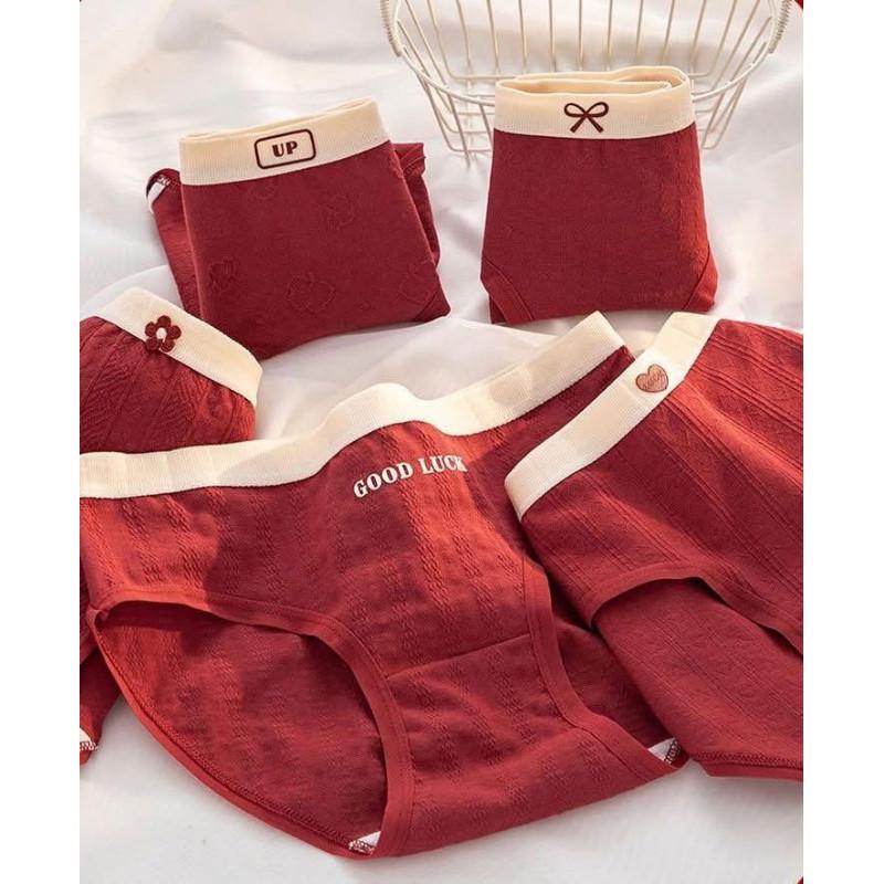 女款過年開運7A抗菌純棉紅色內褲（一組4件）-細節圖8