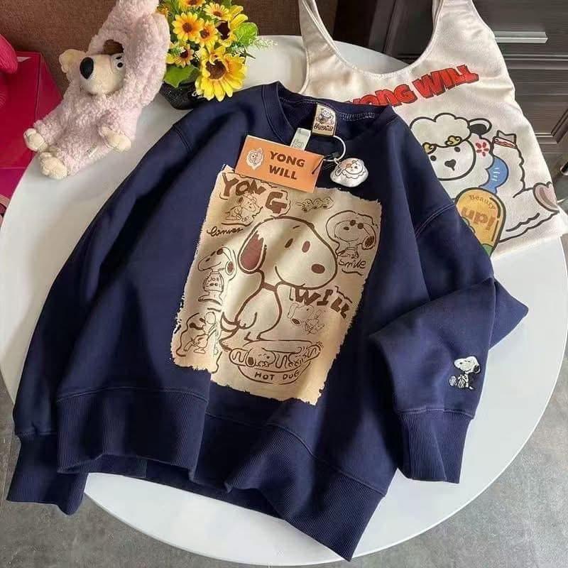 Snoopy史努比刺繡大學T長袖上衣-細節圖2