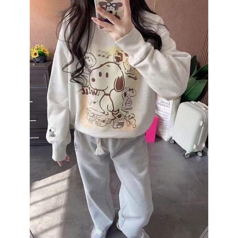 Snoopy史努比刺繡大學T長袖上衣-細節圖3