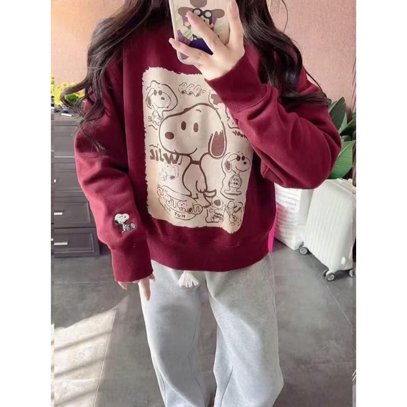 Snoopy史努比刺繡大學T長袖上衣-細節圖4