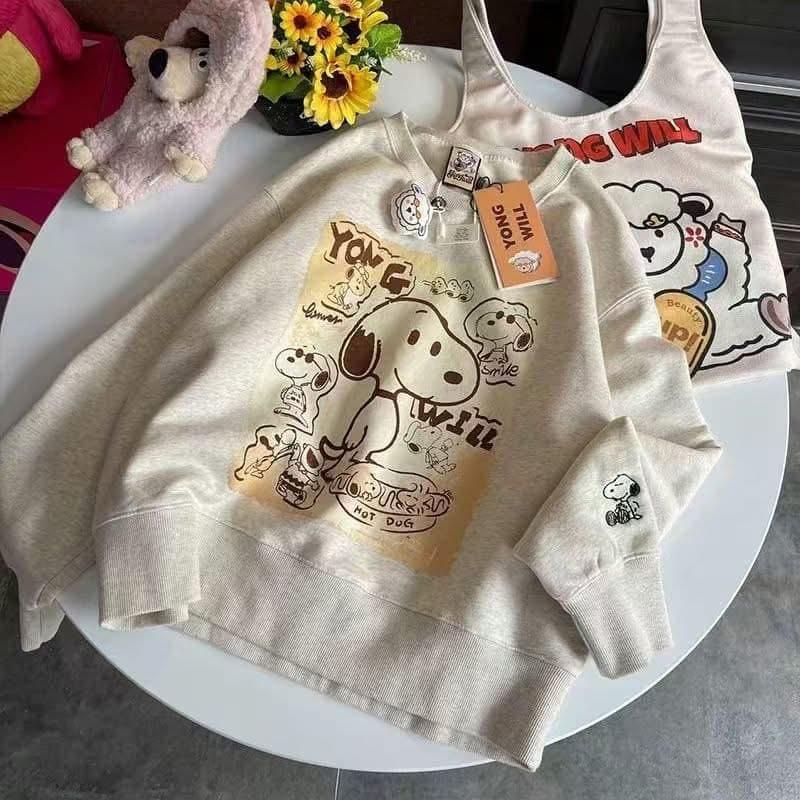 Snoopy史努比刺繡大學T長袖上衣-細節圖5