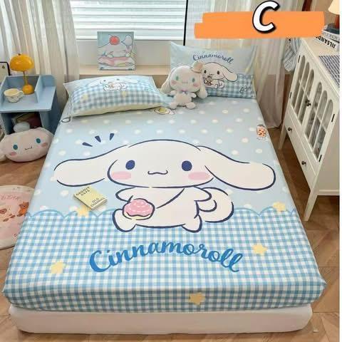 卡哇伊卡通枕頭套＋床包三件套-細節圖2