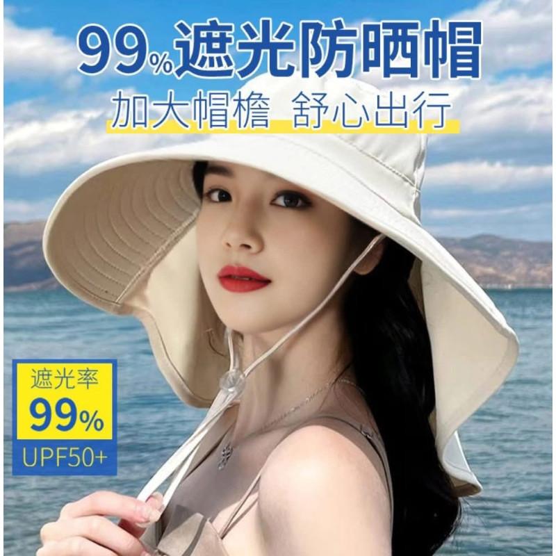 大帽檐22.5cm延長披肩遮脖防曬帽-細節圖2