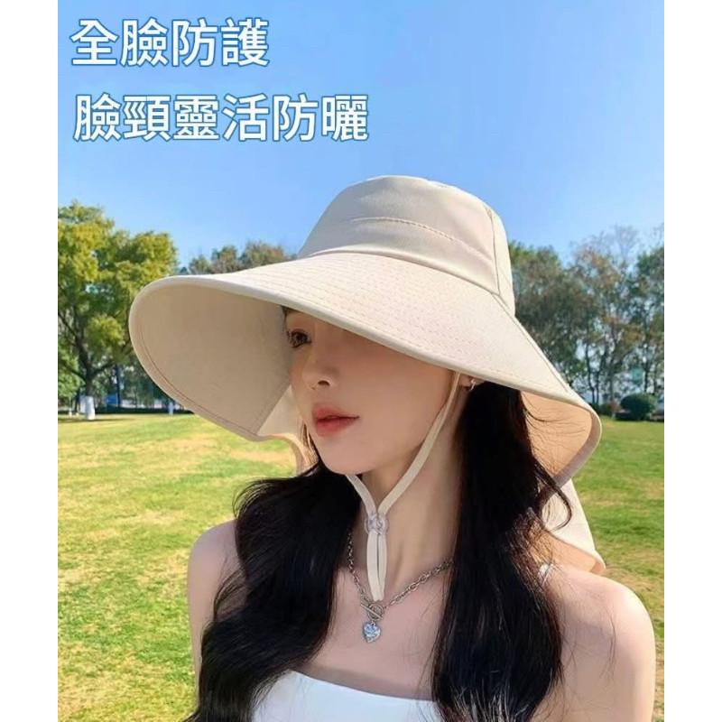 大帽檐22.5cm延長披肩遮脖防曬帽-細節圖9