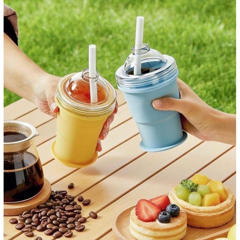 食品級可折疊冰球模具吸管杯(一組2個)-細節圖8