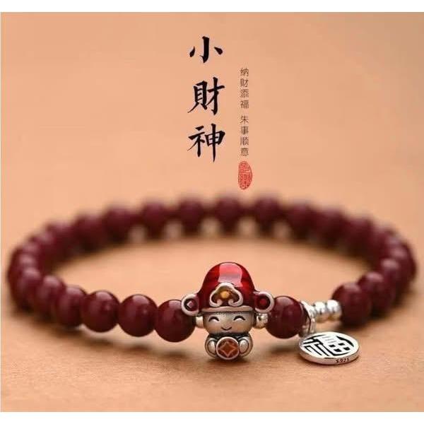 可愛財神爺轉運朱砂手鍊-細節圖7