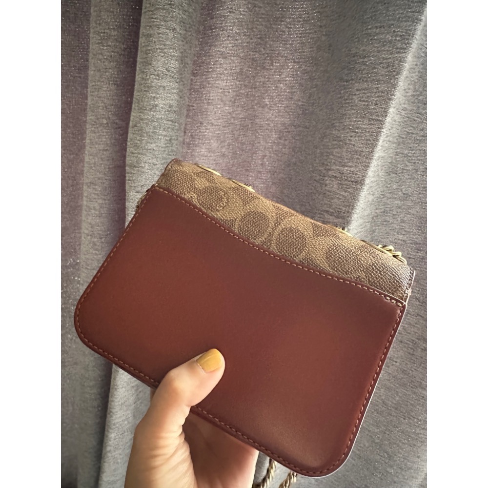 Coach  二手 昇恆昌購入 madison 16 山茶花 老花 復古肩背包 側背包 鏈條包-細節圖3