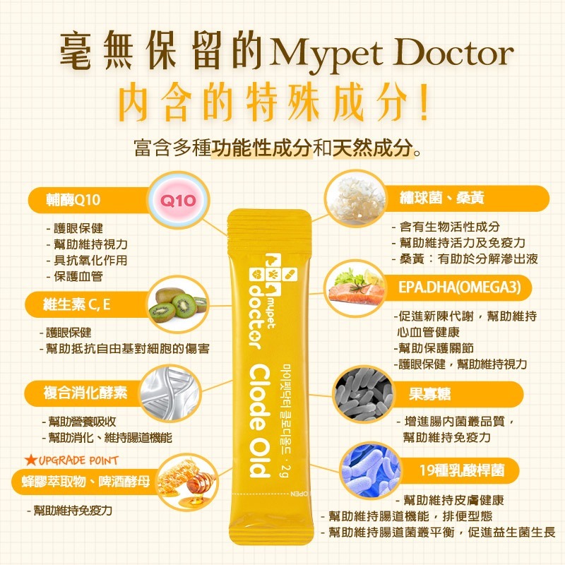 【Mypet Doctor】Clode Old 長寵護(2gx30包) 犬貓適用 老年犬貓保健粉 寵物保健食品 產地韓國-細節圖5