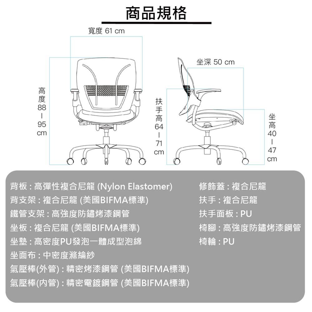 舒樂活4Health 2Move舒背椅 標準背-細節圖8