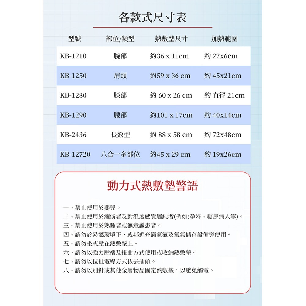 +venture八合一多部位熱敷墊KB-12720-細節圖7