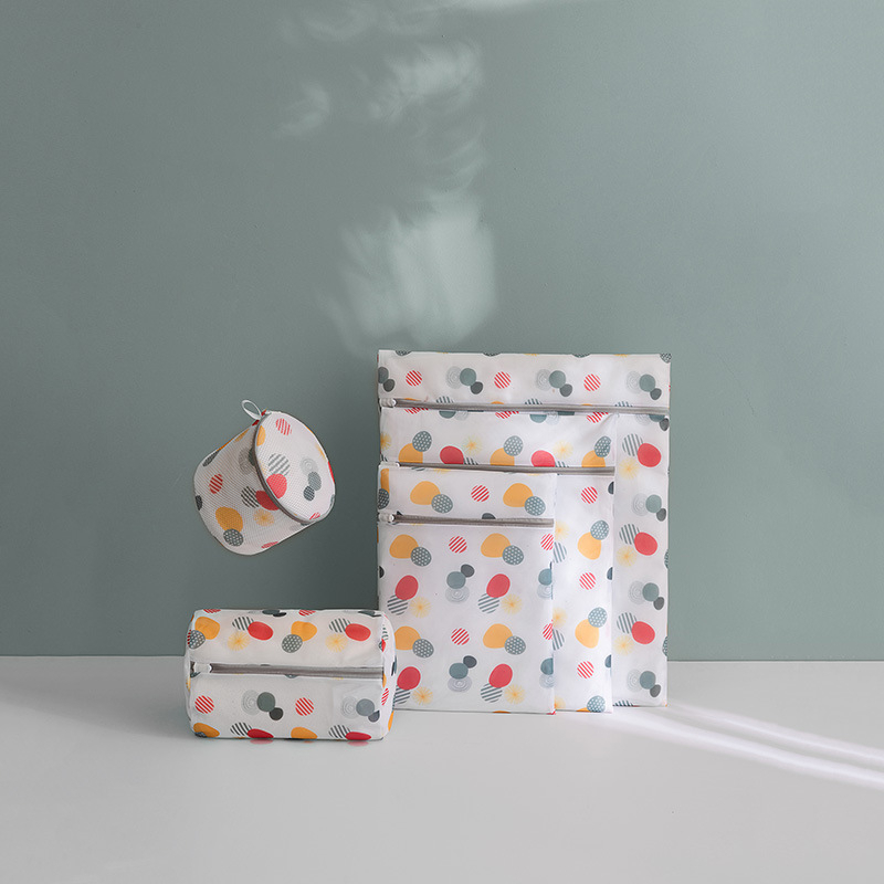 日系印花洗衣袋 北歐撞色圓點網布洗衣袋旅行收納袋  洗衣袋 洗衣網 護洗袋 洗護袋 文胸袋 收納袋 旅行袋-細節圖7