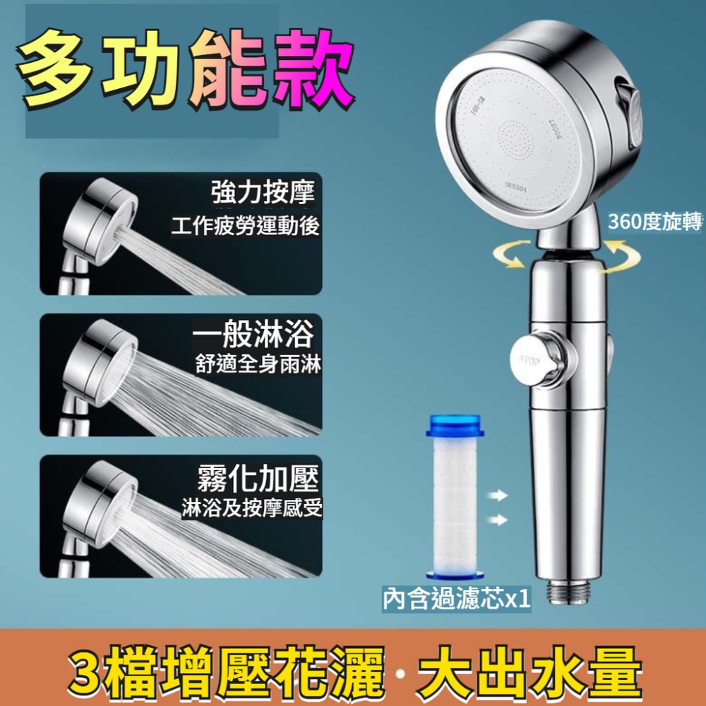 台灣現貨 蓮蓬頭 增壓蓮蓬頭 三段式蓮蓬頭 加壓蓮蓬頭 過濾蓮蓬頭 蓮蓬頭組  蓮蓬頭濾芯 花灑 蓮蓬頭-細節圖2