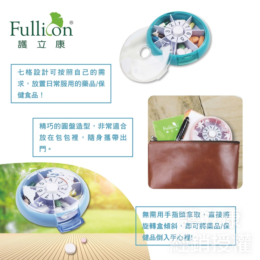 Fullicon護立康 盒我去旅行旋轉保健盒 藥盒  收納盒👨‍🔬 專業藥師駐店管-細節圖2