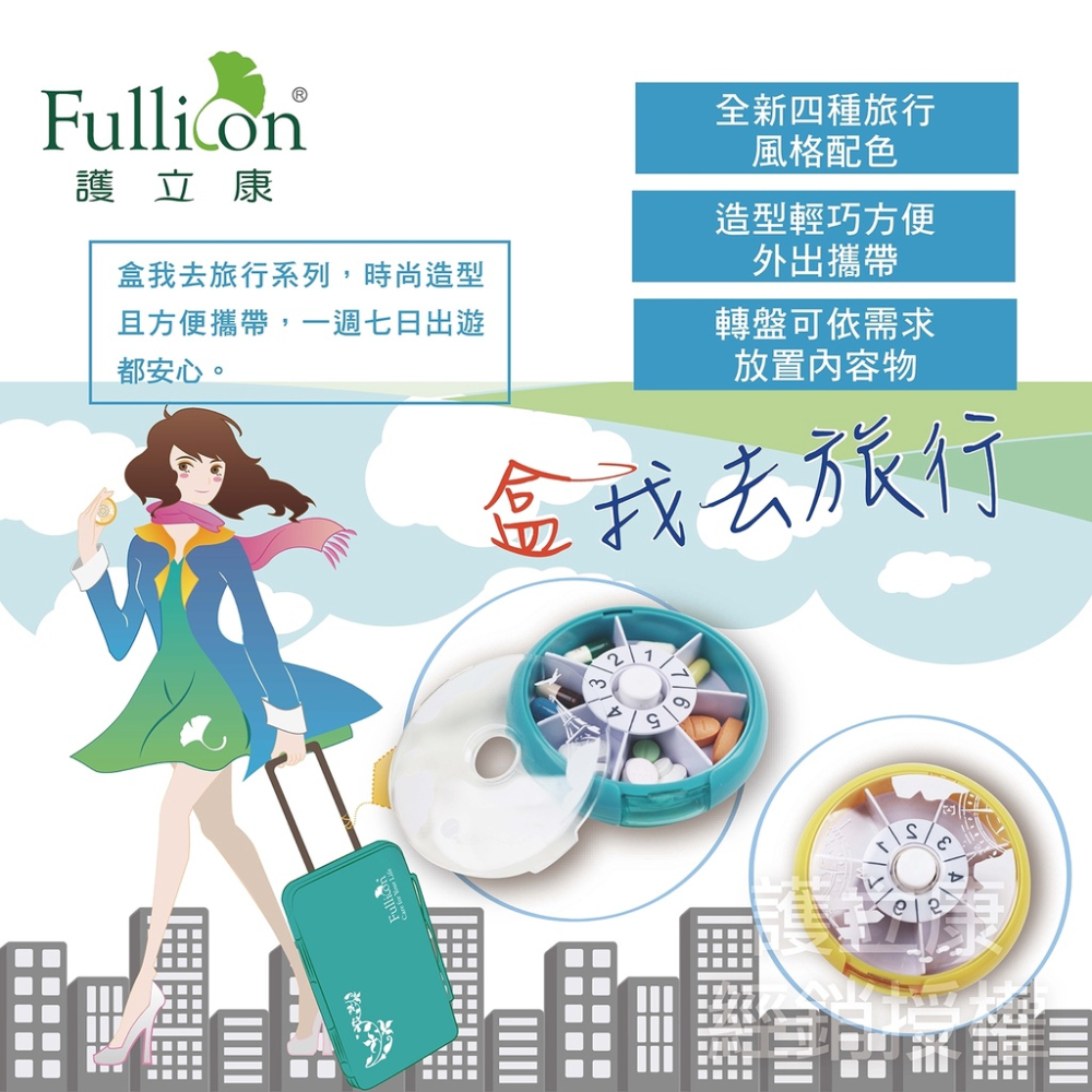 Fullicon護立康 盒我去旅行旋轉保健盒 藥盒  收納盒👨‍🔬 專業藥師駐店管-細節圖3