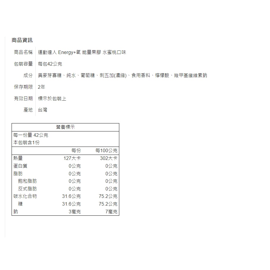 ⚡️現貨秒出⚡️運動達人RACINGPRO Energy+氧 能量果膠  涵氧+能量 低甜度 素食-細節圖8