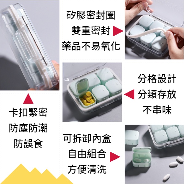 分隔藥盒 隨身藥盒 分裝盒 防潮藥盒 攜密封自由組合迷你藥盒 獨立分格藥盒 迷你藥盒 隨身藥盒 多重密封 一周分格藥盒-細節圖4