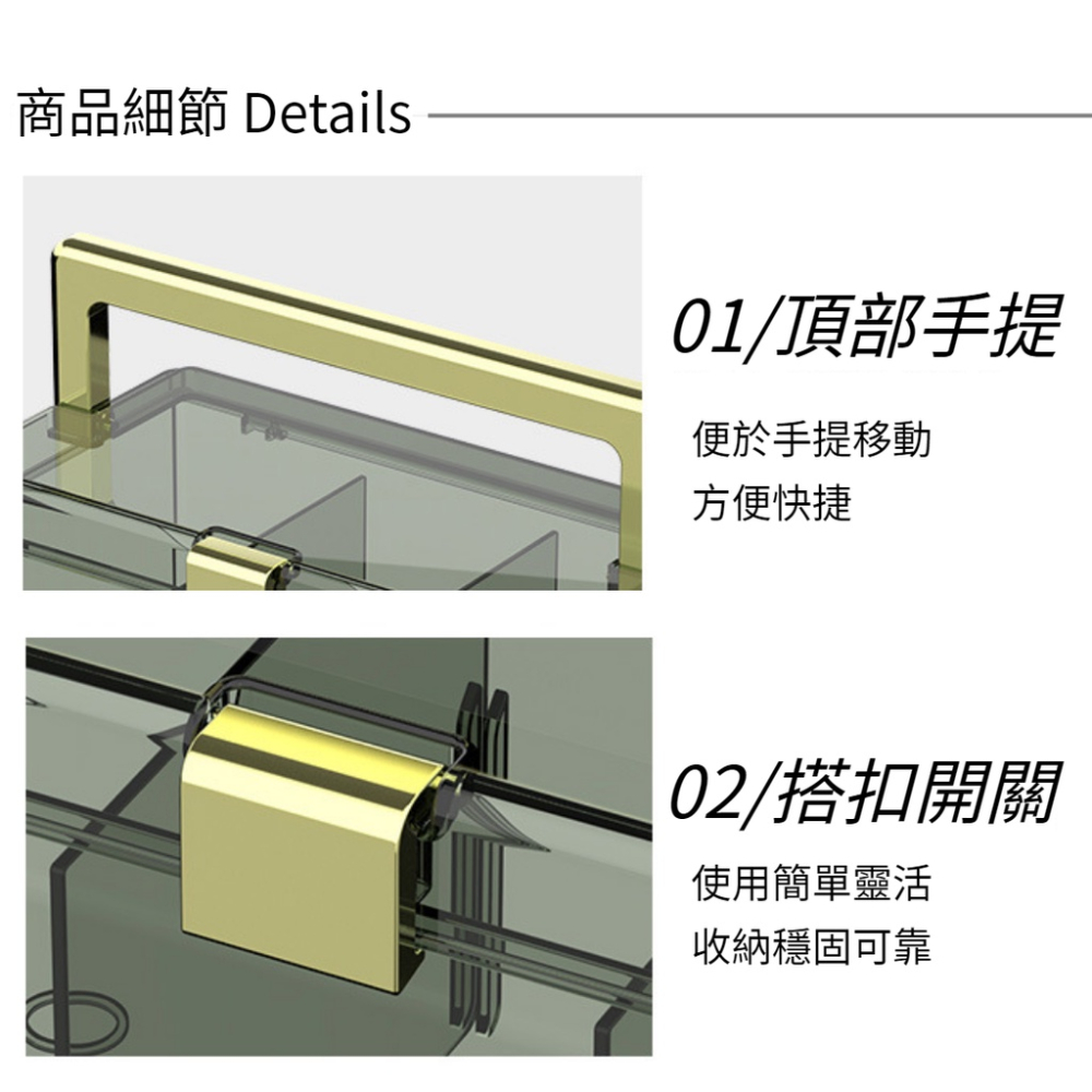 手提收納盒 透明口罩收納盒 居家藥箱 藥品收納盒 家用口罩存放盒 防塵桌面透明收納箱 大容量藥盒 萬用手提醫藥箱 急救箱-細節圖4