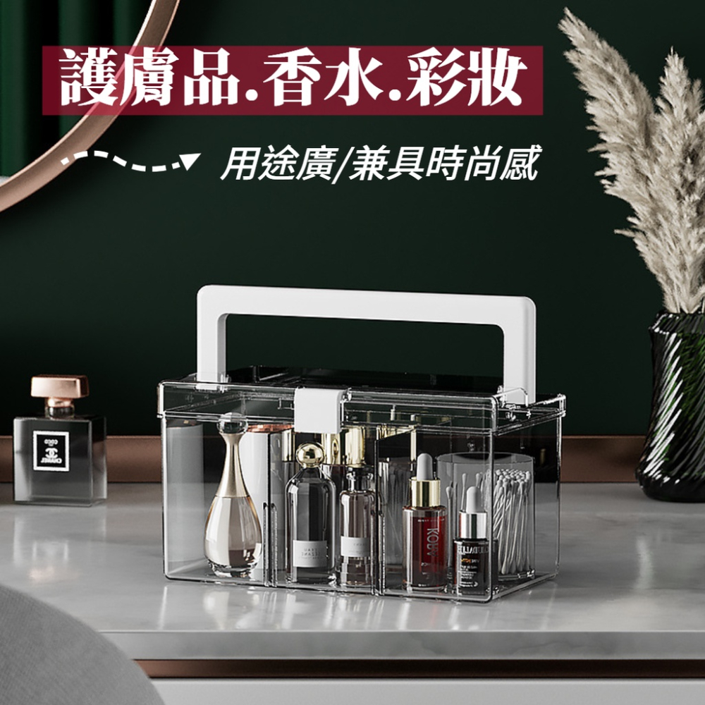 手提收納盒 透明口罩收納盒 居家藥箱 藥品收納盒 家用口罩存放盒 防塵桌面透明收納箱 大容量藥盒 萬用手提醫藥箱 急救箱-細節圖5