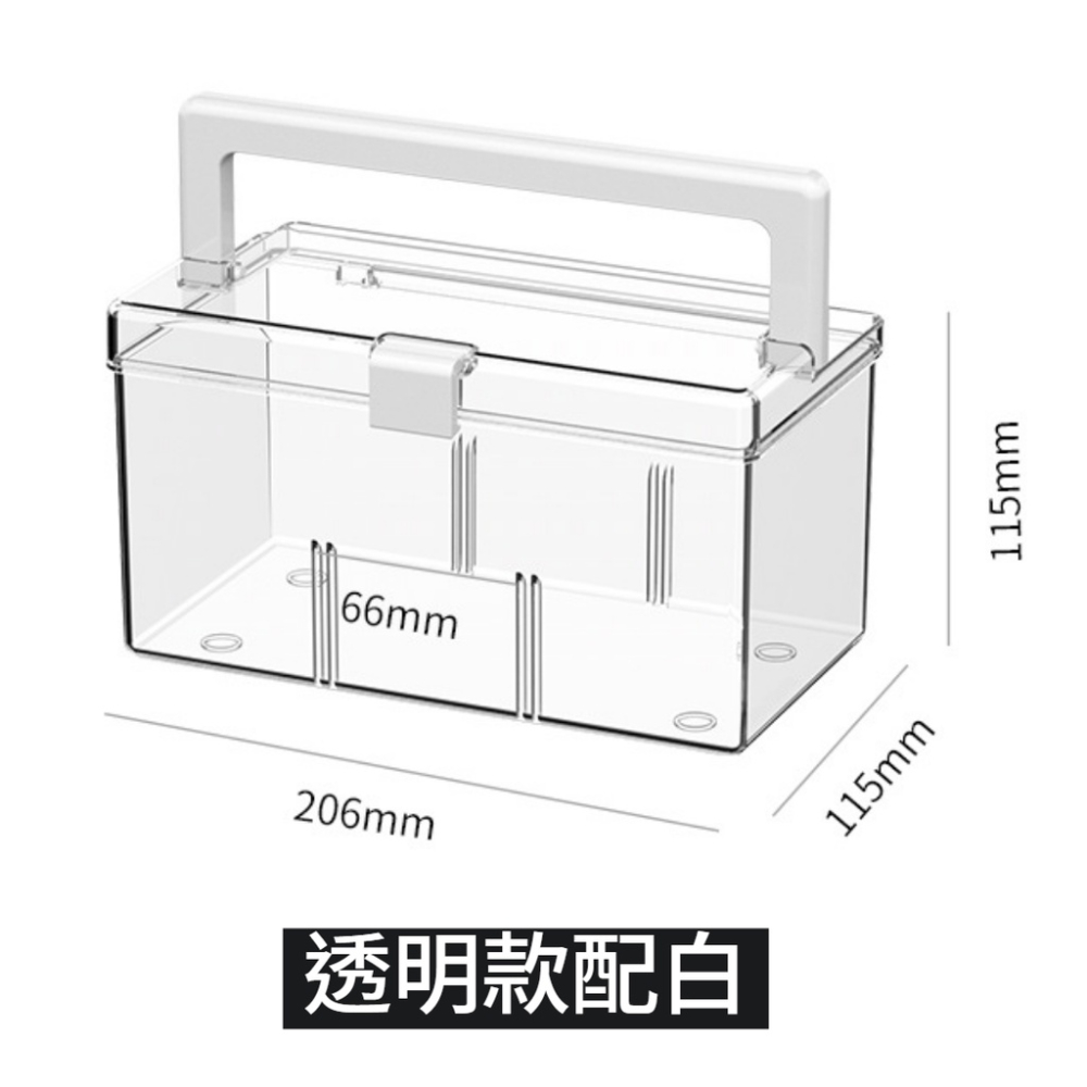 手提收納盒 透明口罩收納盒 居家藥箱 藥品收納盒 家用口罩存放盒 防塵桌面透明收納箱 大容量藥盒 萬用手提醫藥箱 急救箱-細節圖7