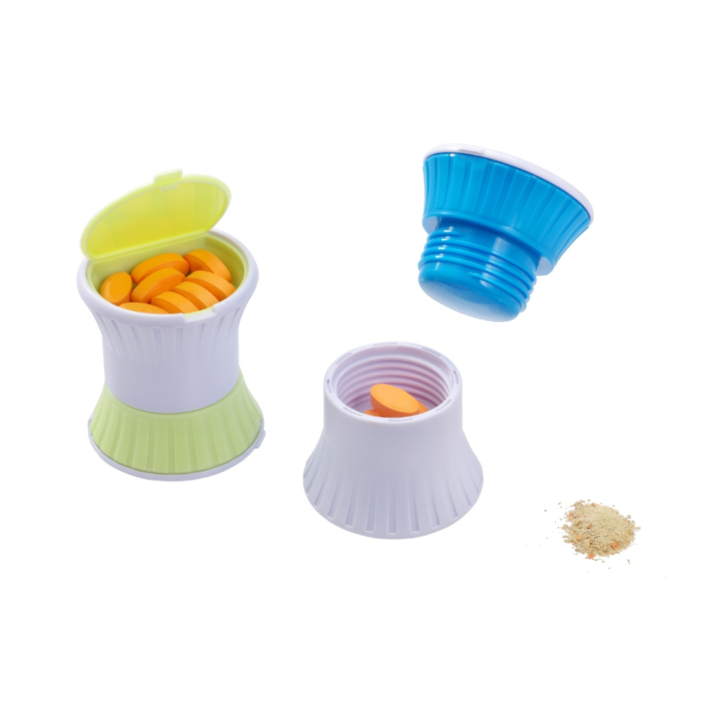 護立康 3合一切藥盒 便攜式磨藥器 碎藥器 藥磨粉切藥器 分格藥盒 切藥片 藥器盒 藥片分割盒 分割器藥盒-細節圖5