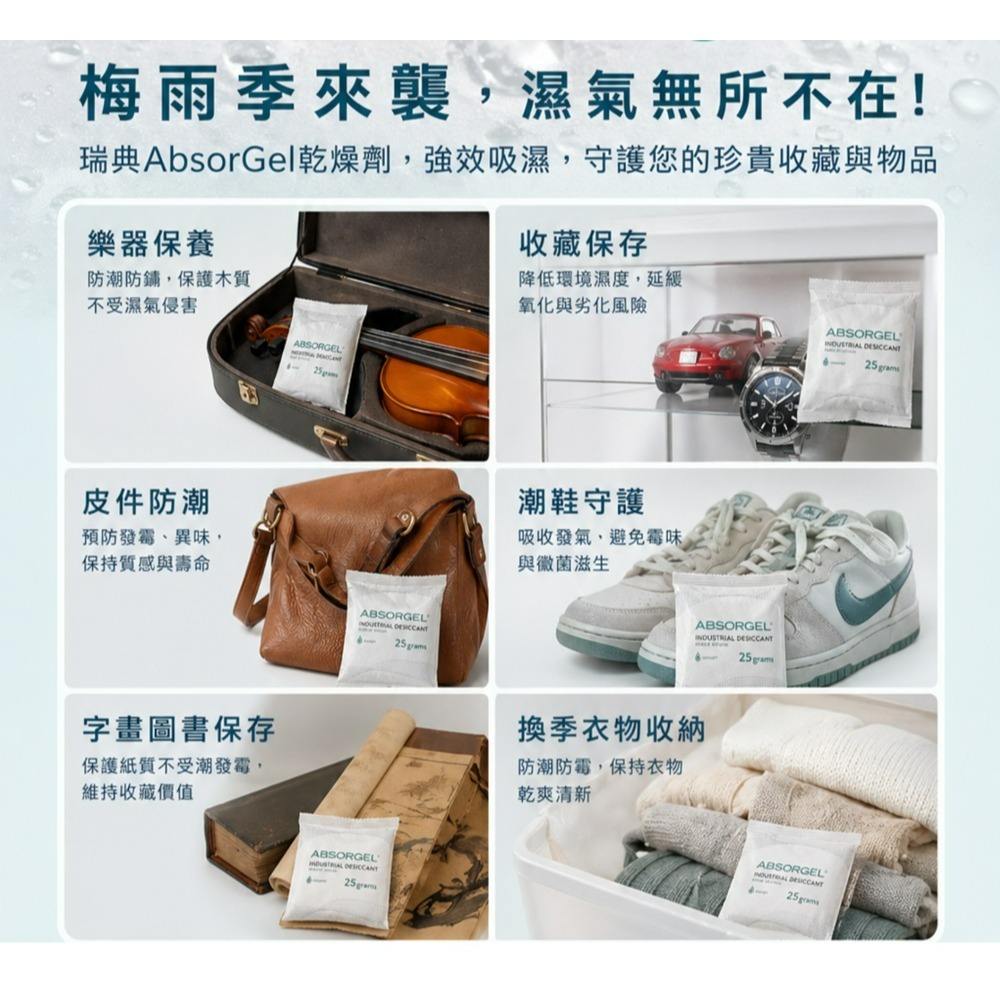 Absortech瑞典神奇防潮除濕包｜衣櫃包包除濕/除濕袋/防潮袋/免插電-細節圖2