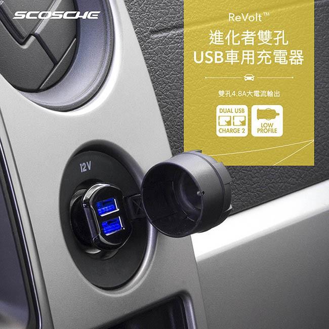 SCOSCHE12W雙孔USB車用充電器-細節圖2