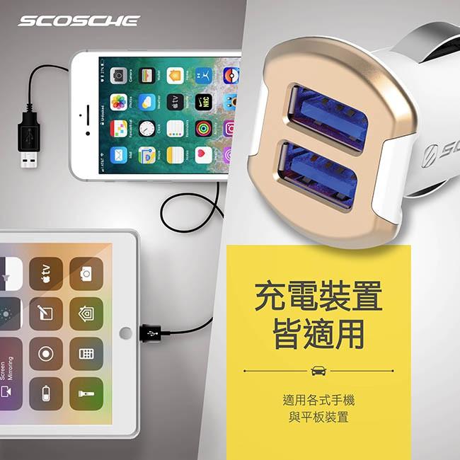 SCOSCHE12W雙孔USB車用充電器-細節圖5