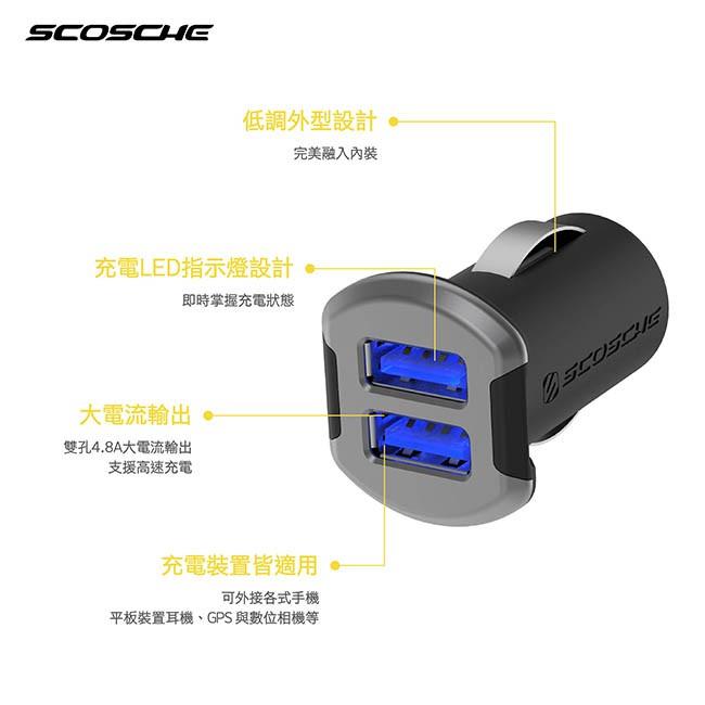 SCOSCHE12W雙孔USB車用充電器-細節圖8