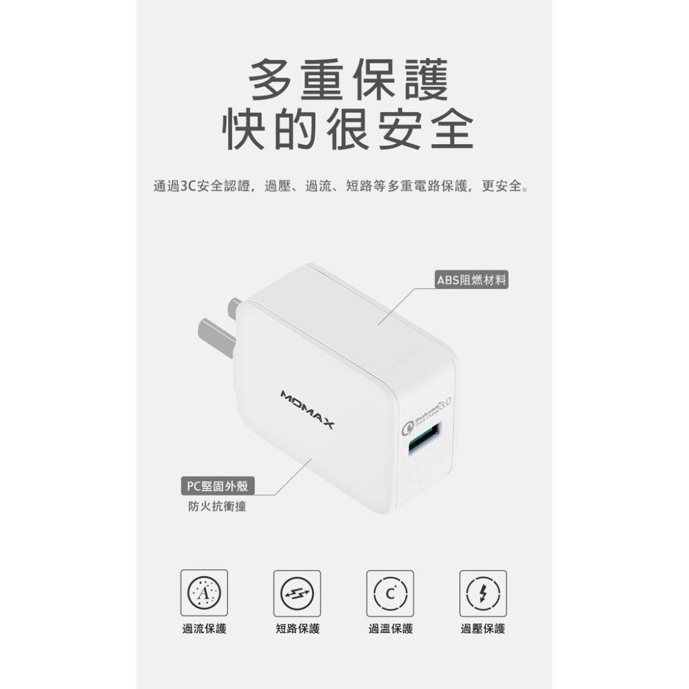 【Momax】1-Plug QC 3.0 智能快速充電器-UM1QCN-細節圖8