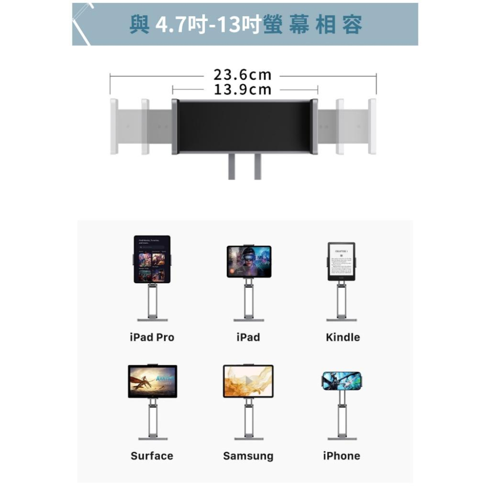 INVZI MagHub MH03 八合一萬能工作站(Hub擴充+平板支架)灰藍色-細節圖9