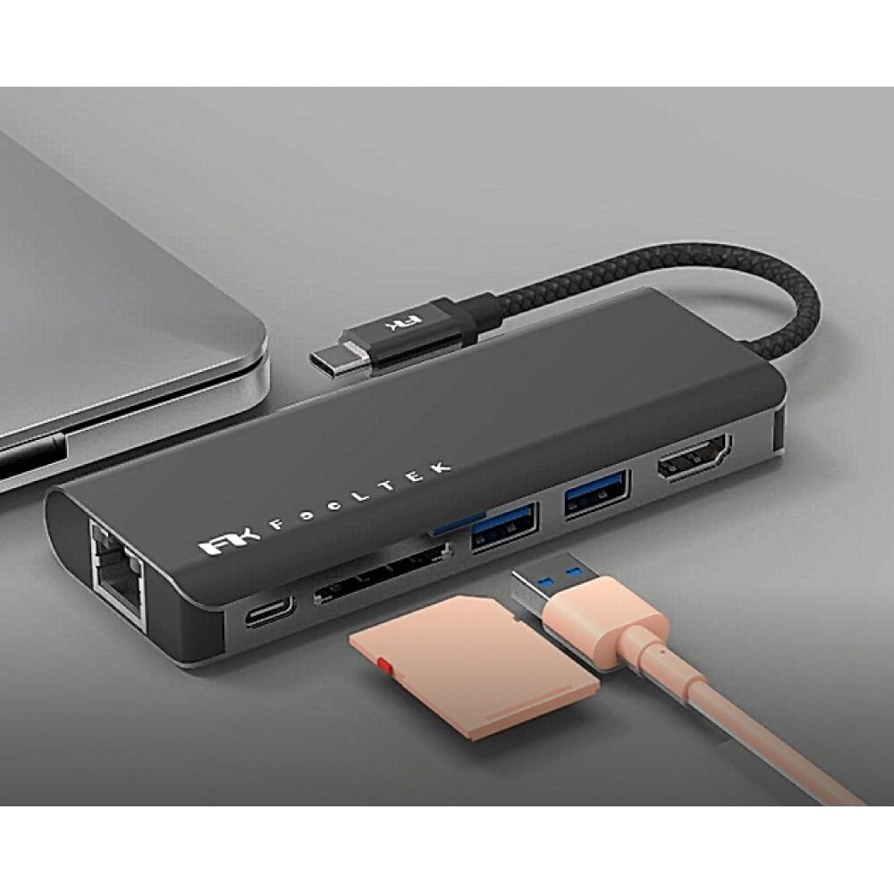 Feeltek Portable 6 in 1 USB-C Hub多功能隨身集線器-細節圖3