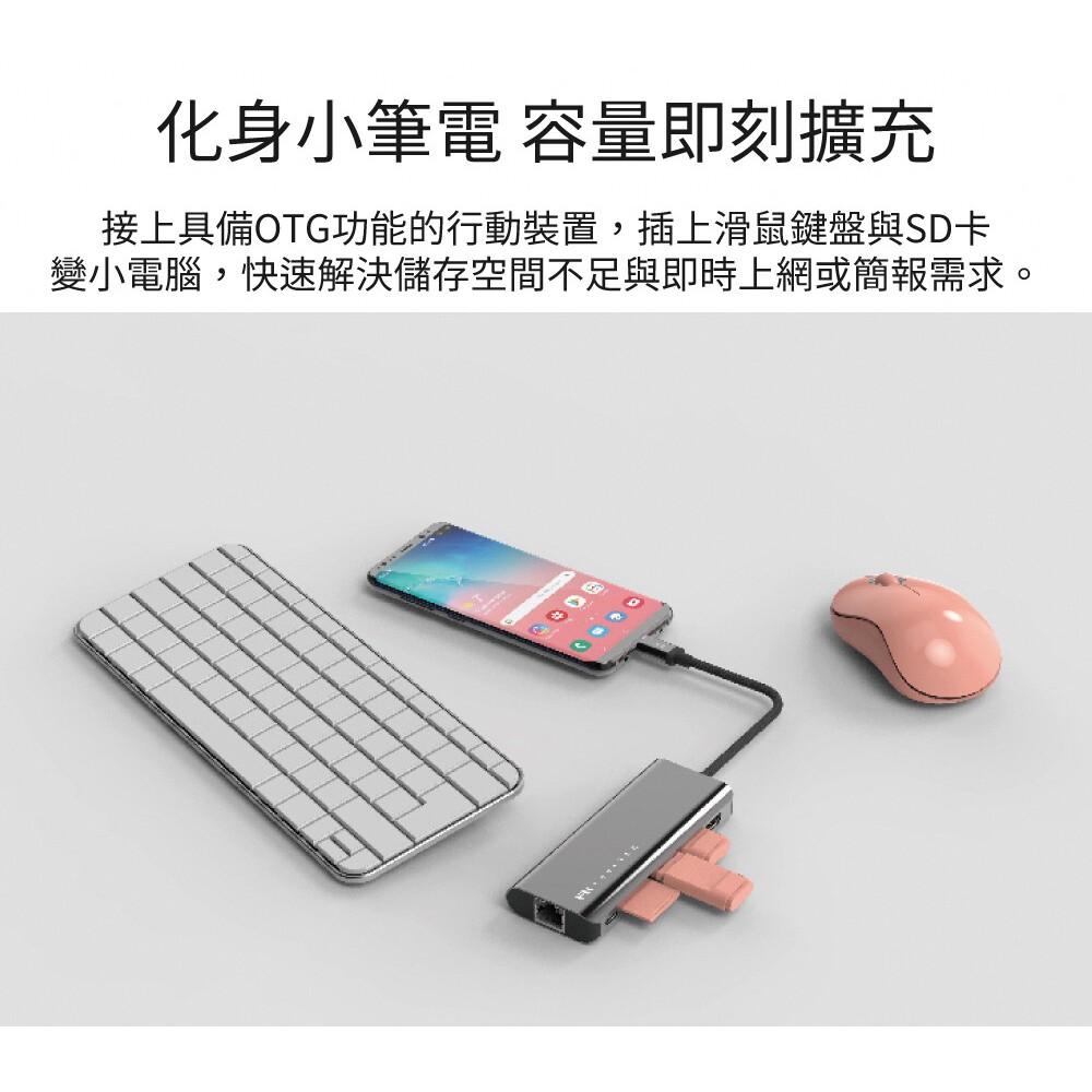 Feeltek Portable 6 in 1 USB-C Hub多功能隨身集線器-細節圖8