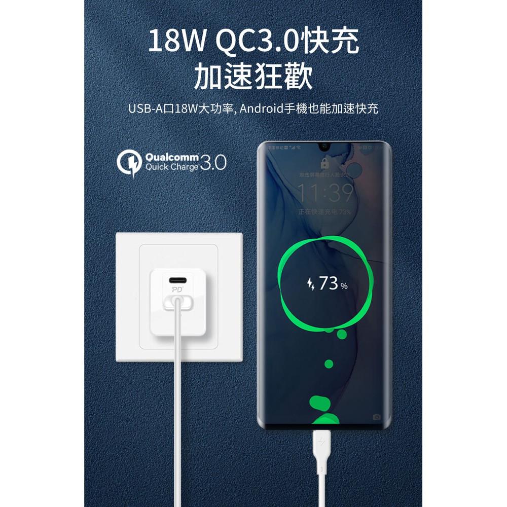 MOMAX ONEPlug USB-C PD 雙孔充電器UM16(20W PD快充, 黑白二色可選)-細節圖6