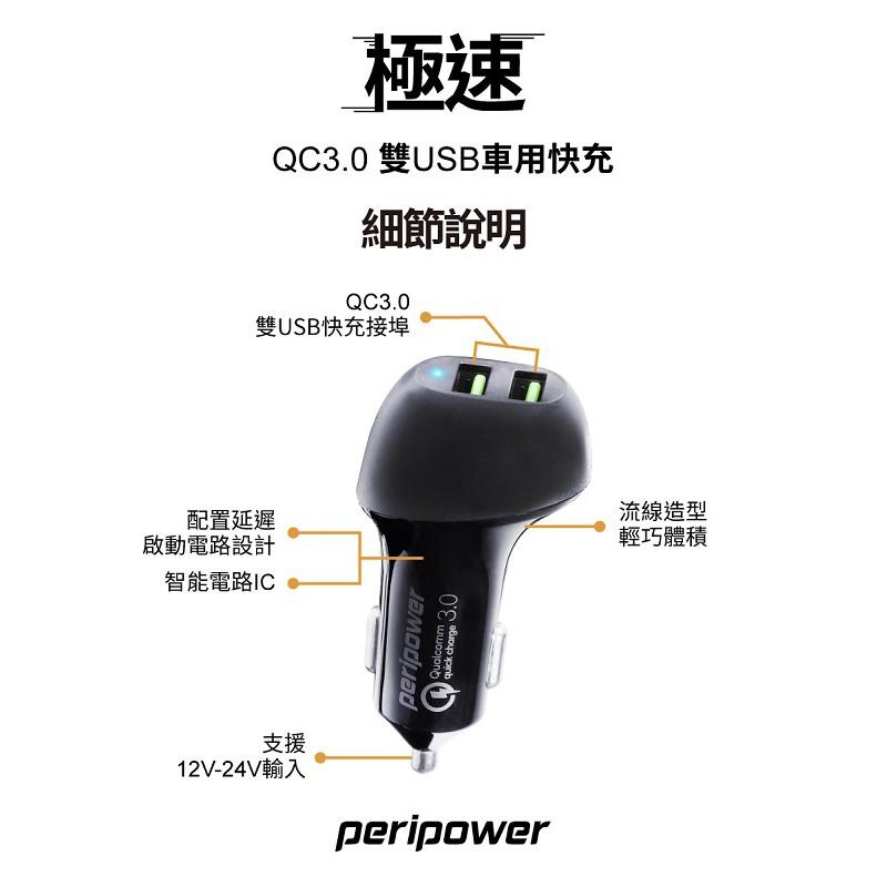 peripower 極速QC3.0雙USB車用快充 PS-U15-細節圖8