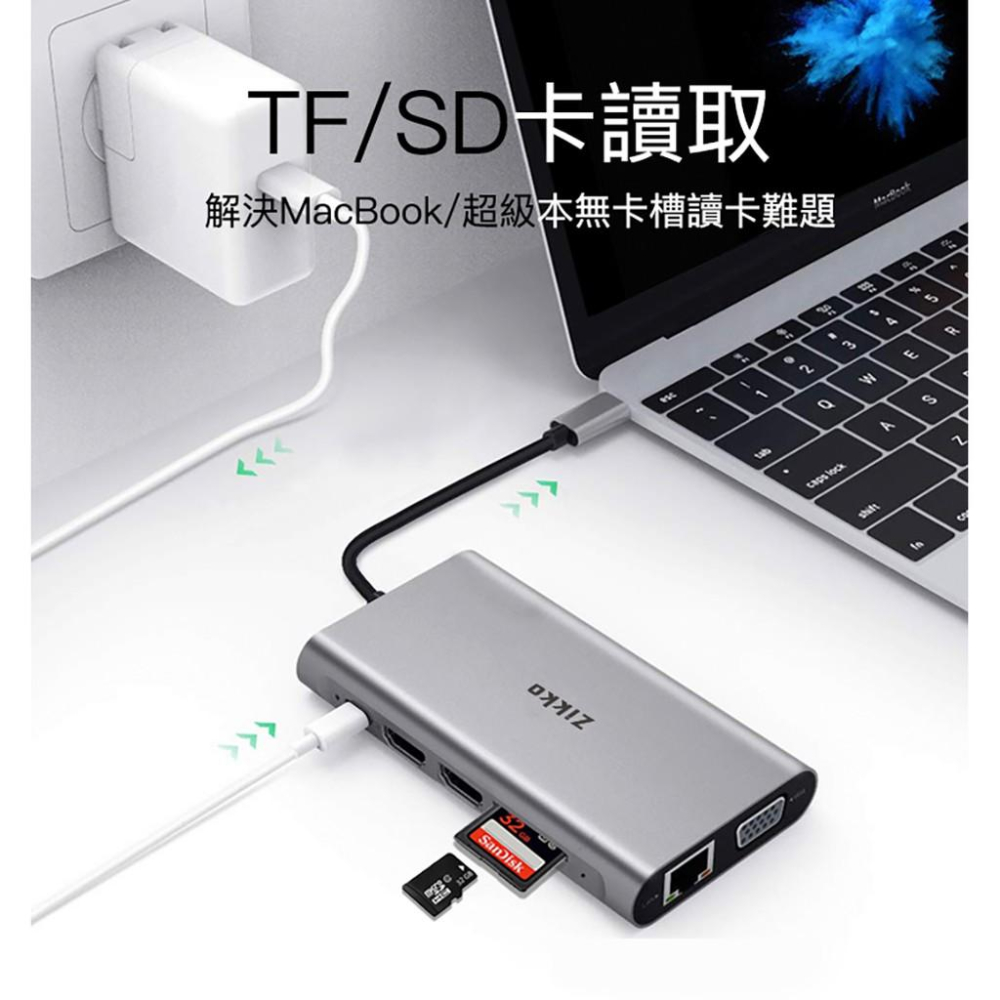 Zikko Type-C 11 in 1 多功能轉接器HB100-細節圖7